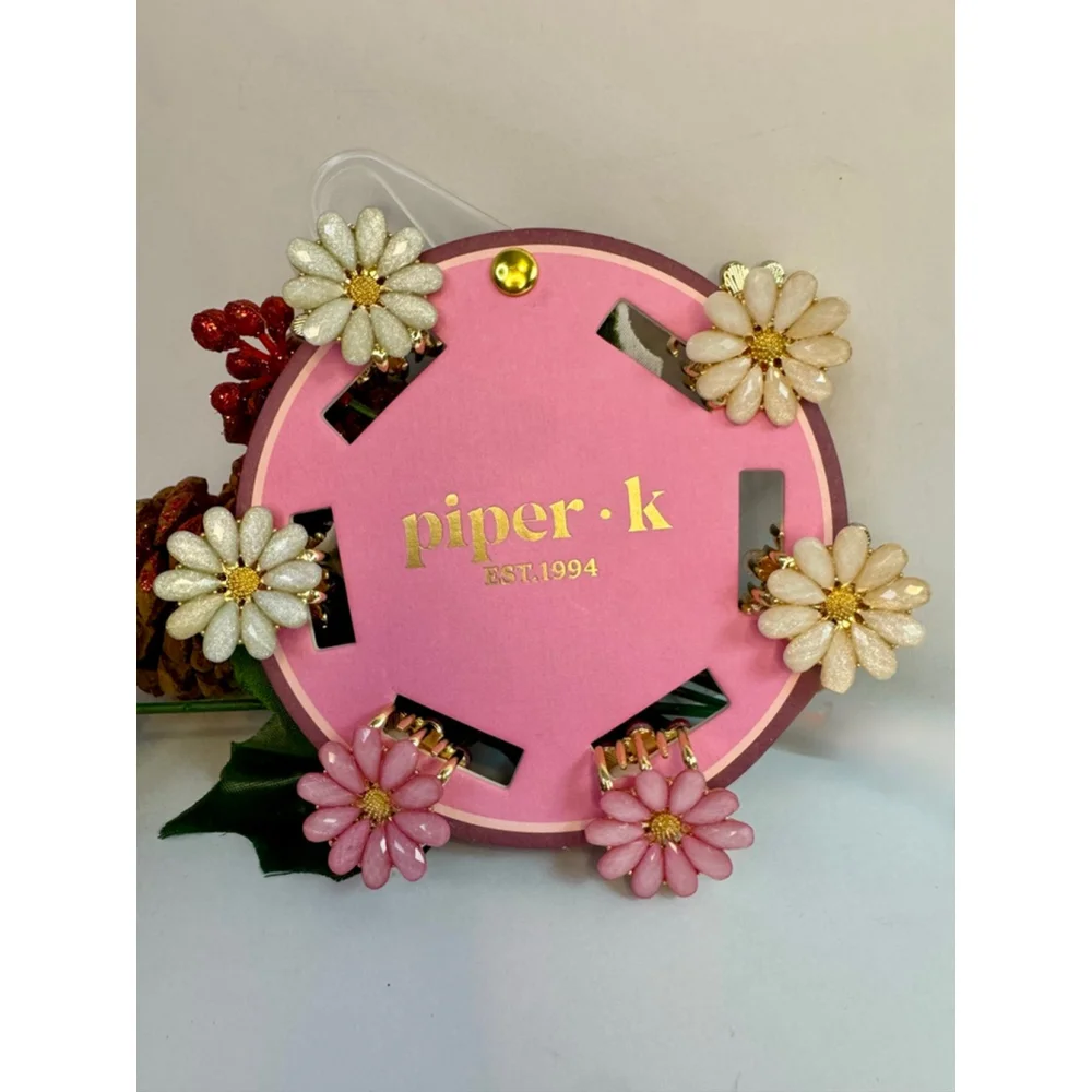 Piper K Daisy Glitter Mini Hair Claw Clips
